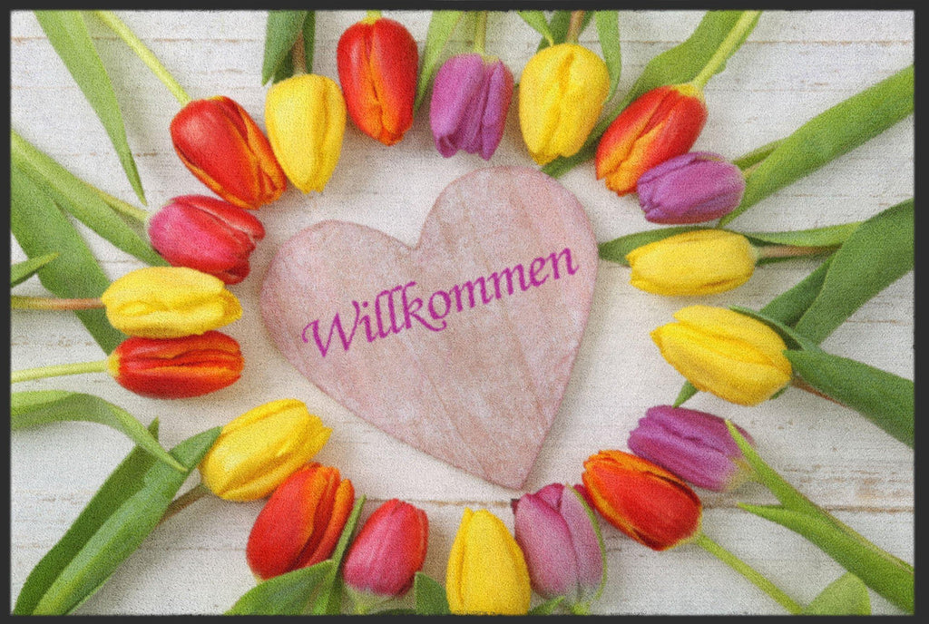 Fussmatte Willkommen Tulpen 4152-Matten-Welt